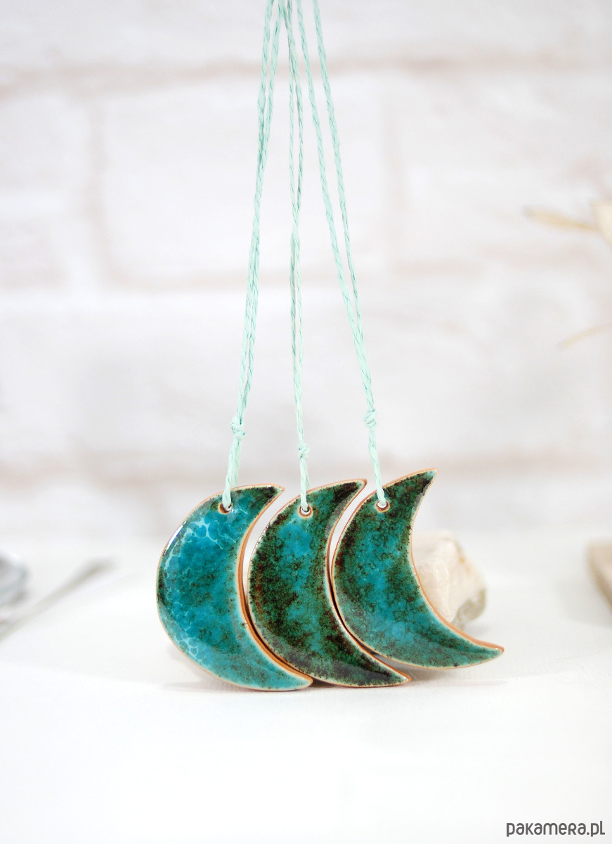 ozdoby choinkowe Turkusowe  księżyce - ozdoba choinkowe 8