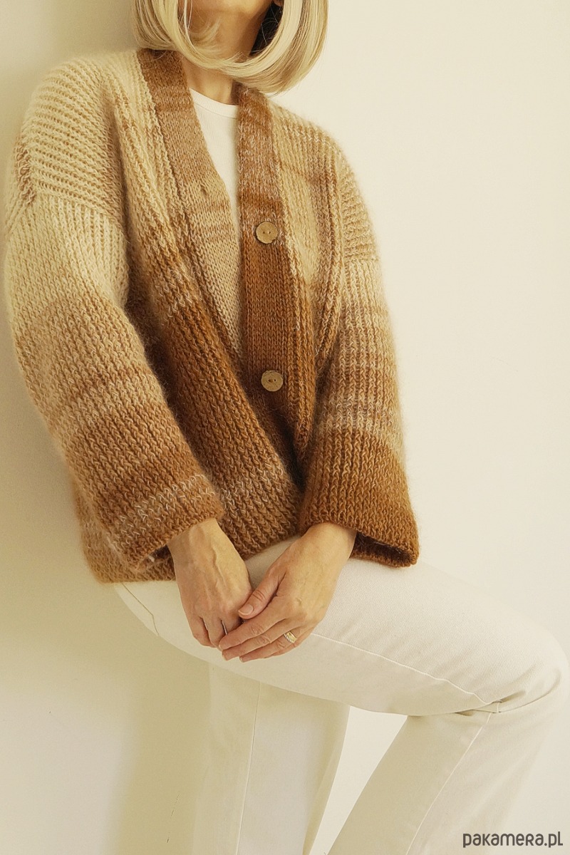 kardigany damskie Kardigan Poema - jesienne trawy 3
