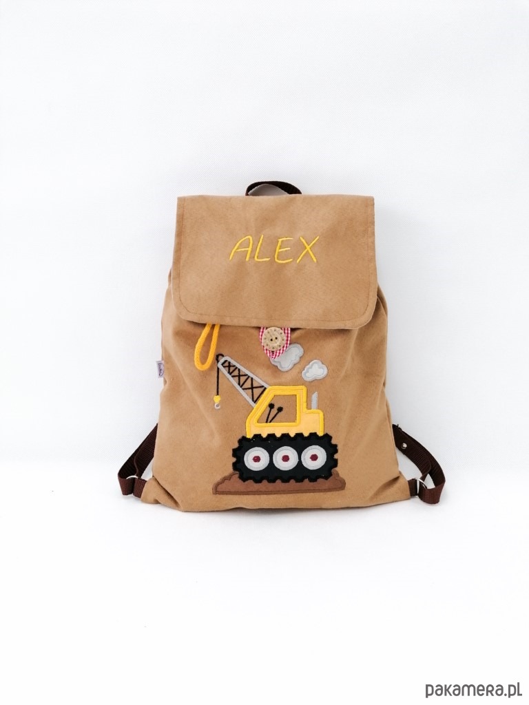 torebki, worki i plecaki dziecięce Personalizowany plecak przedszkolaka z dźwigiem 4