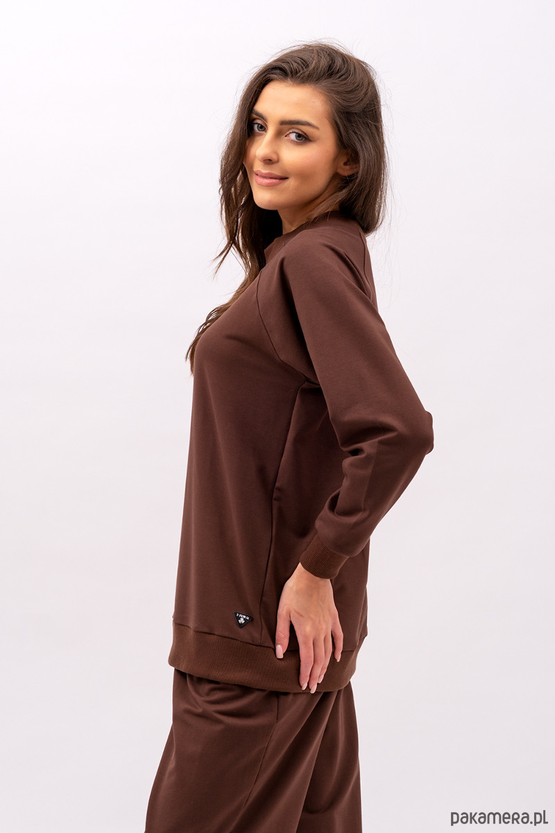 bluza bez kaptura damska Bluza damska raglan basic ,,ADALET" czekolada 1