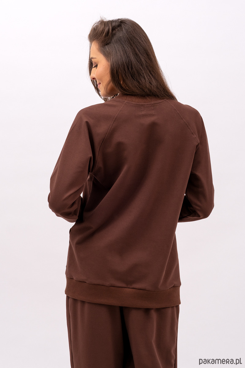 bluza bez kaptura damska Bluza damska raglan basic ,,ADALET" czekolada 2