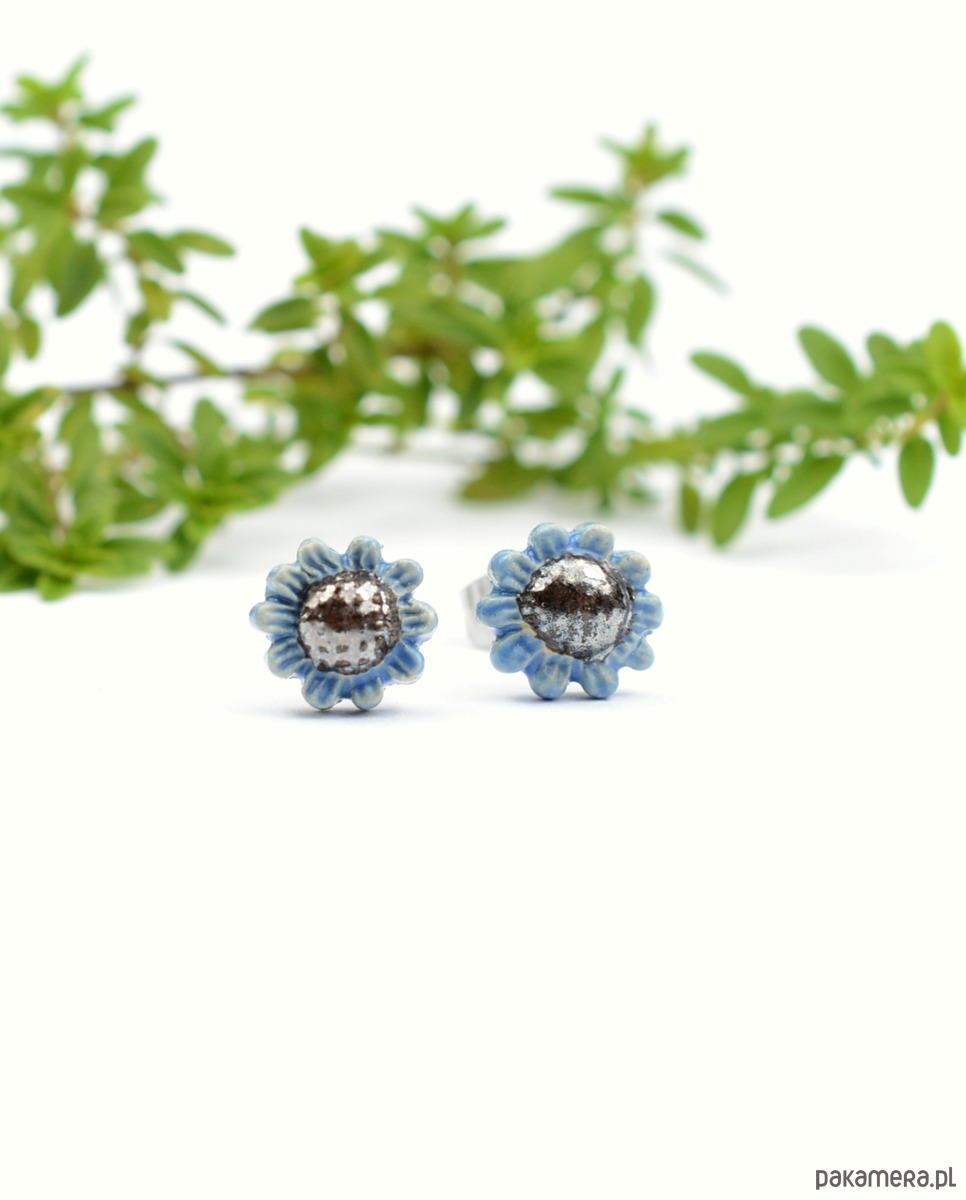 kolczyki ceramiczne Ceramiczne kwiaty- kolczyki sztyfty 3d 1