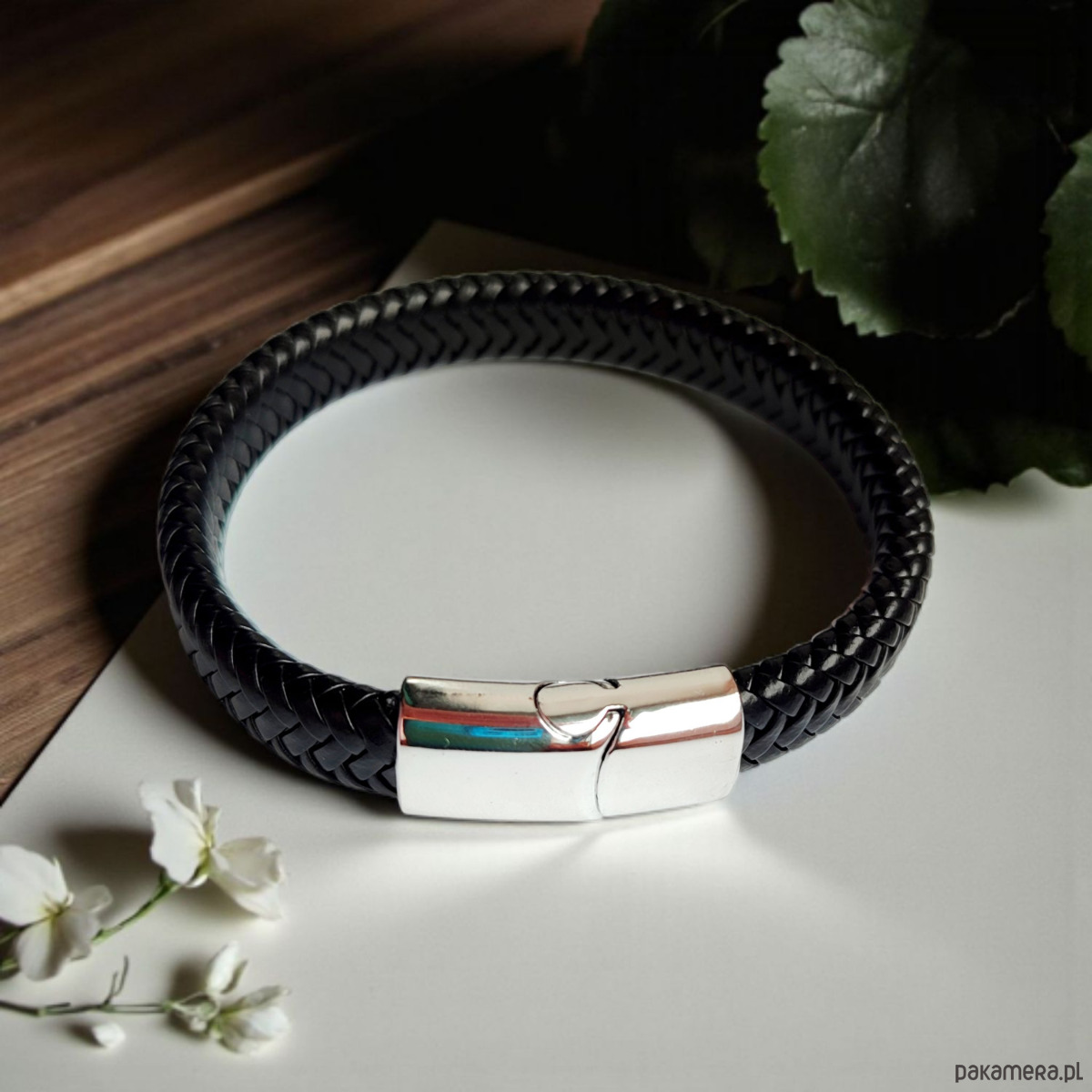 biżuteria męska Minimalistyczna męska bransoletka z ekoskóry 3