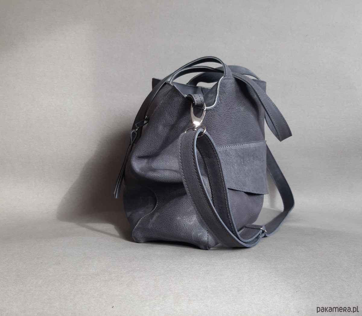 torby na ramię Grafitowa skórzana torba 1