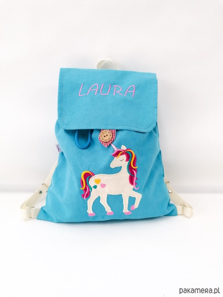 torebki, worki i plecaki dziecięce Personalizowany prezent dla dziewczynki, plecak z jednorożcem 4