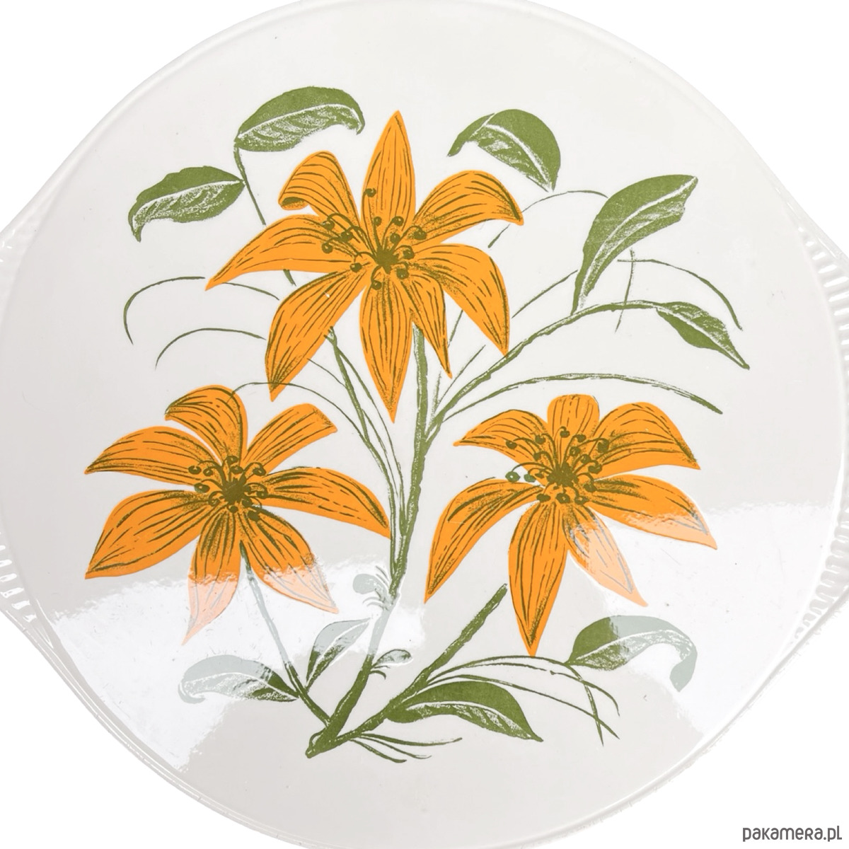 patery i talerze Patera Edelkeramik Grünstadt motyw kwiatowy Niemcy lata 60. Mid Century Modern 6