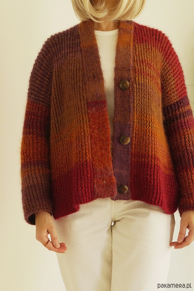 kardigany damskie Kardigan Poema - dzikie wino 1