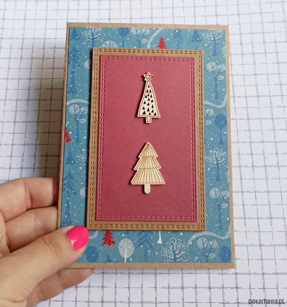 kartki scrapbooking Kartki świąteczne 4szt - ręcznie robione, oryginalne kartki 2