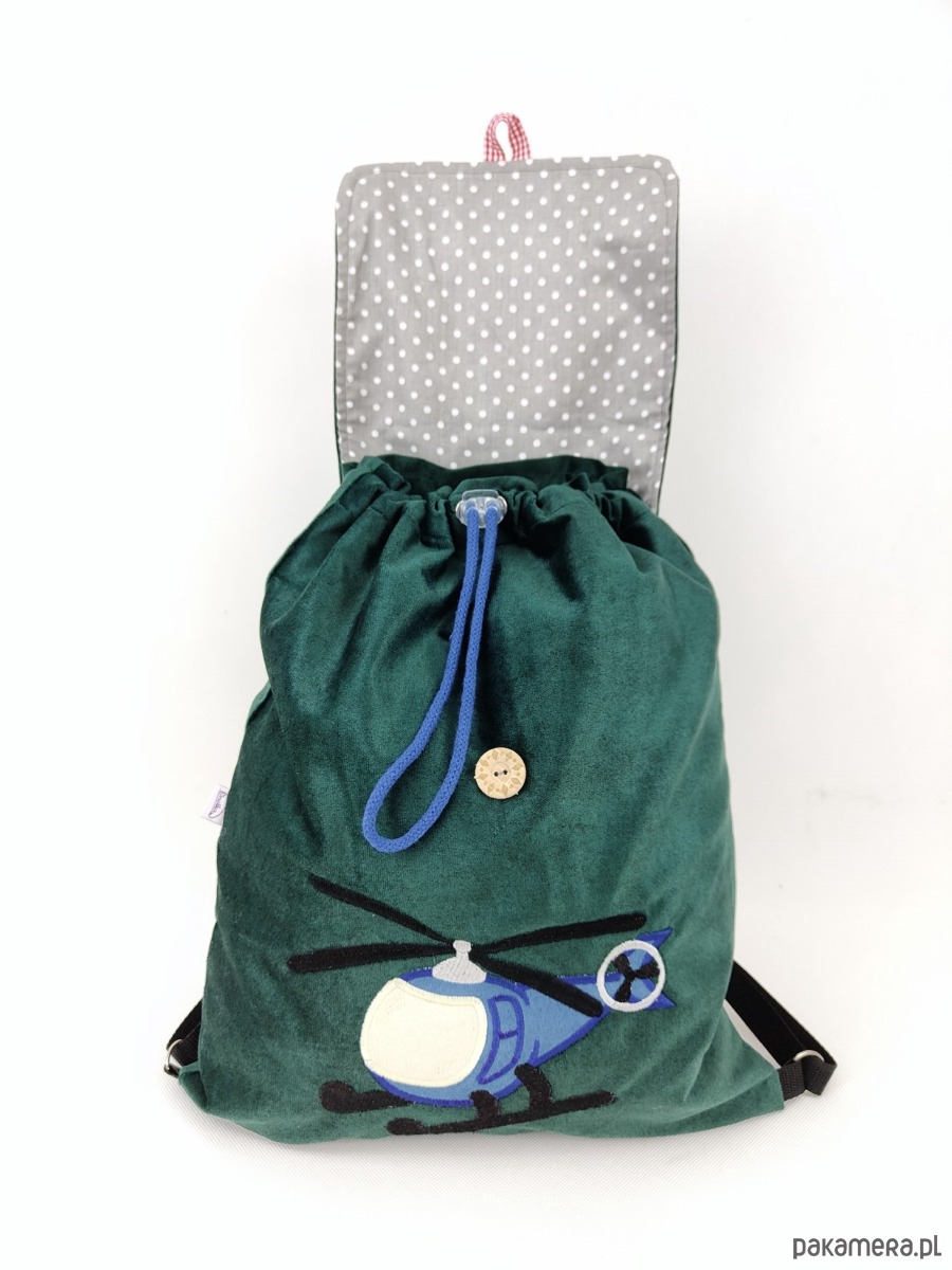 torebki, worki i plecaki dziecięce Prezent dla chłopca - plecak z helikopterem i imieniem 2