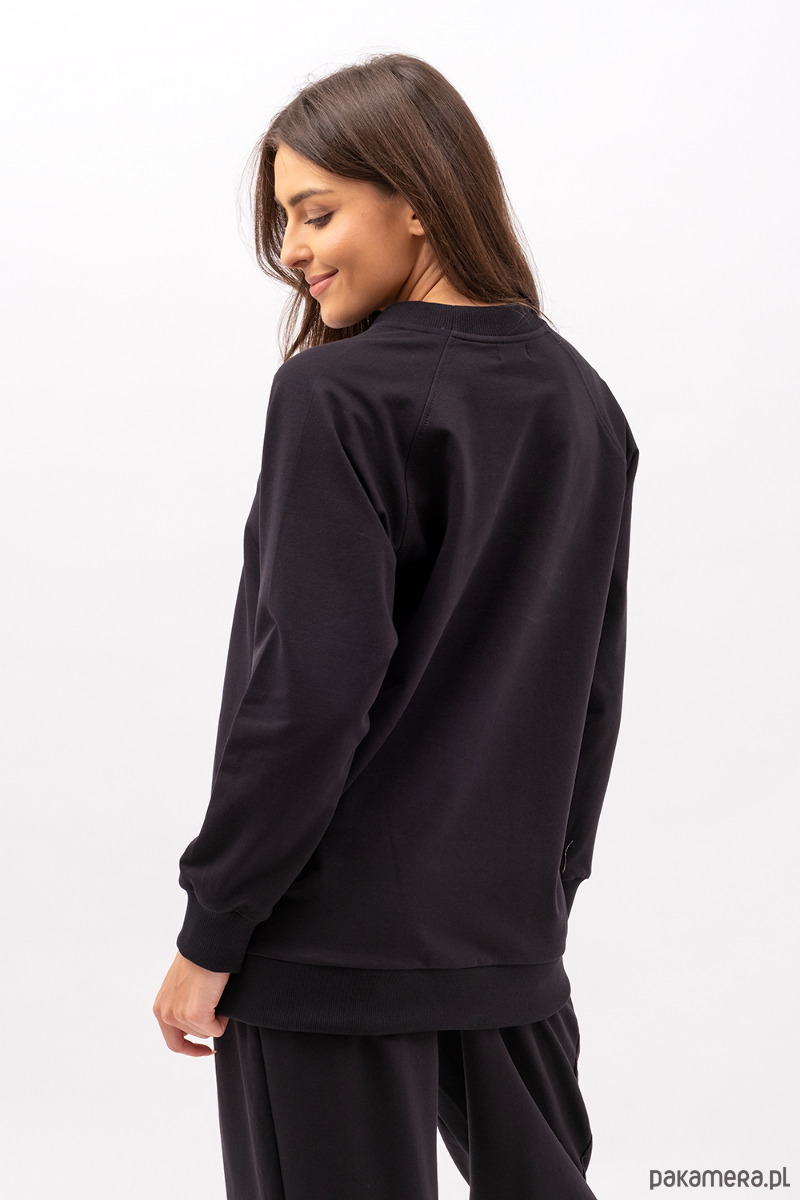 bluza bez kaptura damska Bluza damska raglan basic ,,ADALET"czarny 2
