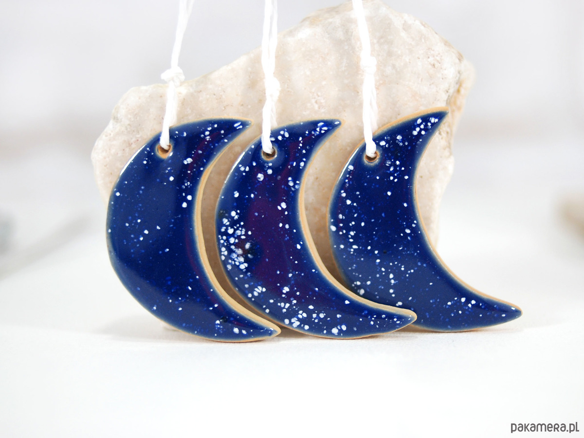 ozdoby choinkowe Ceramiczne księżyce - ozdoby wyiszące 4
