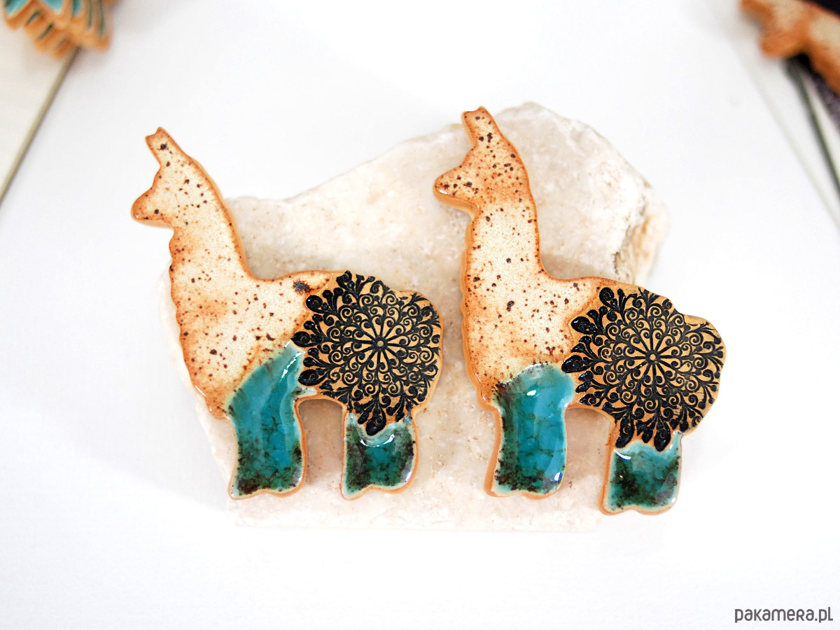 magnesy Ceramiczna lama - magnes, ozdoba na lodówkę 4