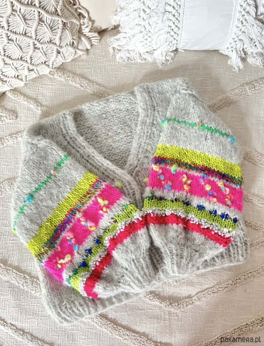 kardigany damskie Kardigan neony 2