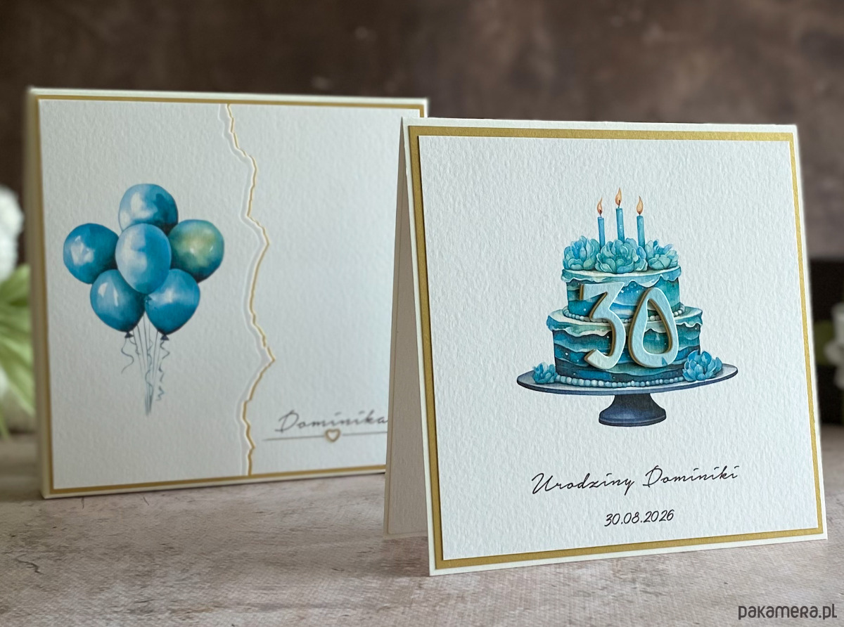 kartki scrapbooking Kartka na 30 urodziny z pudełkiem i kopertą, BH 31 1