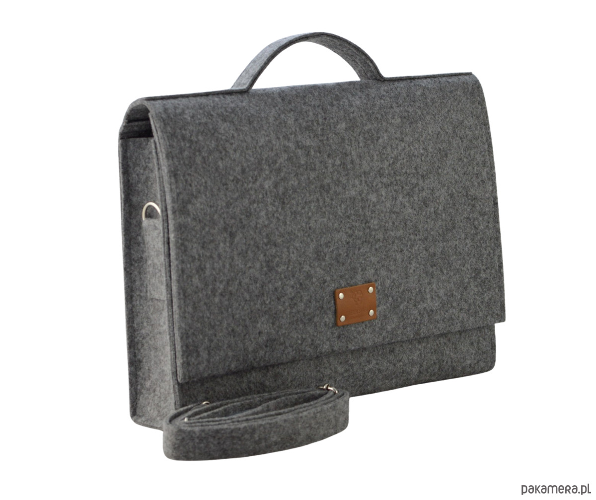 torby na ramię Duża Torba Na Laptopa 15'6" - teczka szara 4