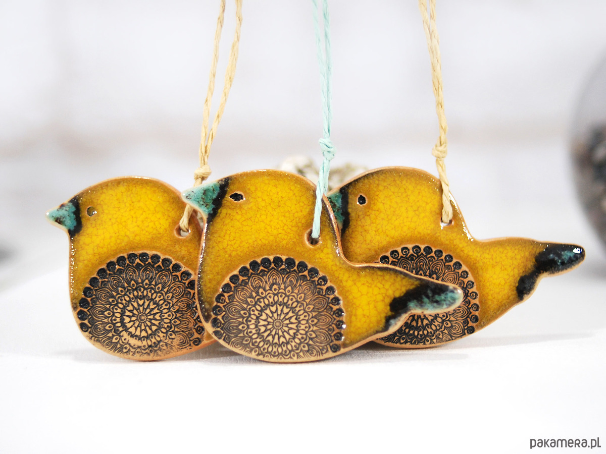 ozdoby choinkowe Ceramiczne sikorki - wiszące ozdoby na choinkę 1
