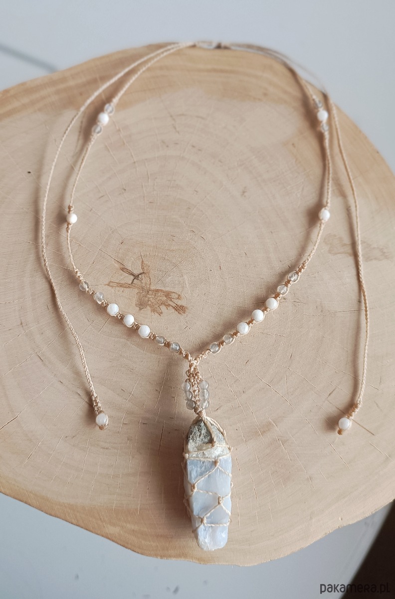 naszyjniki - inne Naszyjnik z niebieskim kalcytem 1