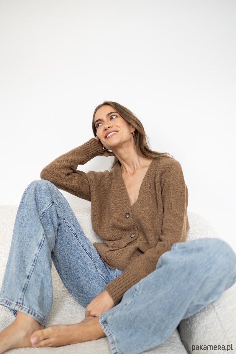 kardigany damskie Kardigan Taylor orzechowy 2