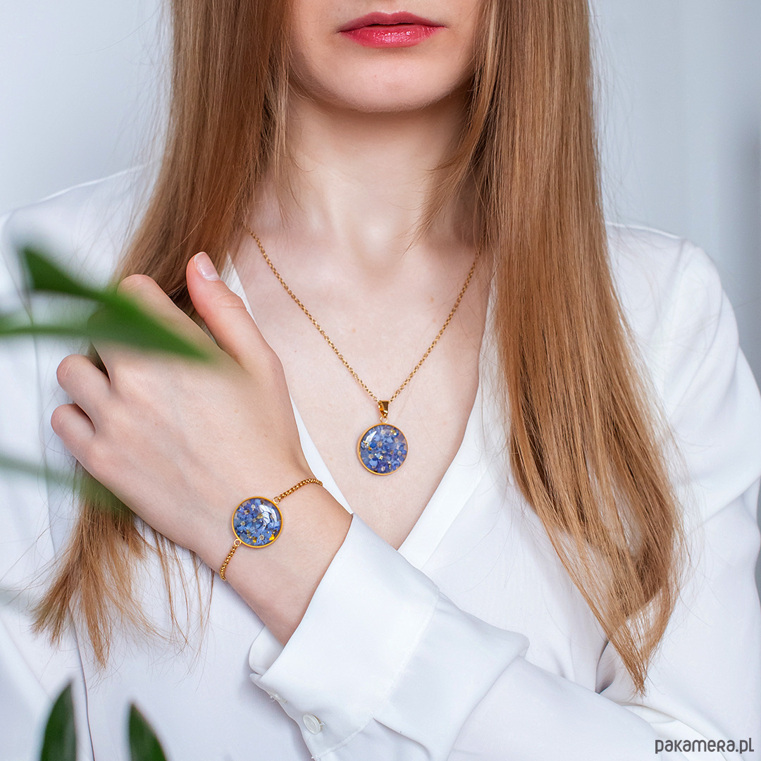 wisiory Wisiorek z niezapominajkami 4