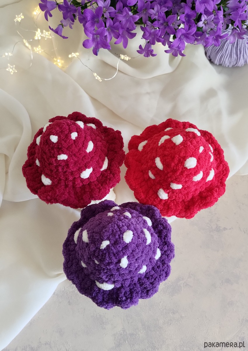 misie i maskotki Muchomorek pluszowy czerwony, Zabawka grzybek, Prezent dla dziecka 3