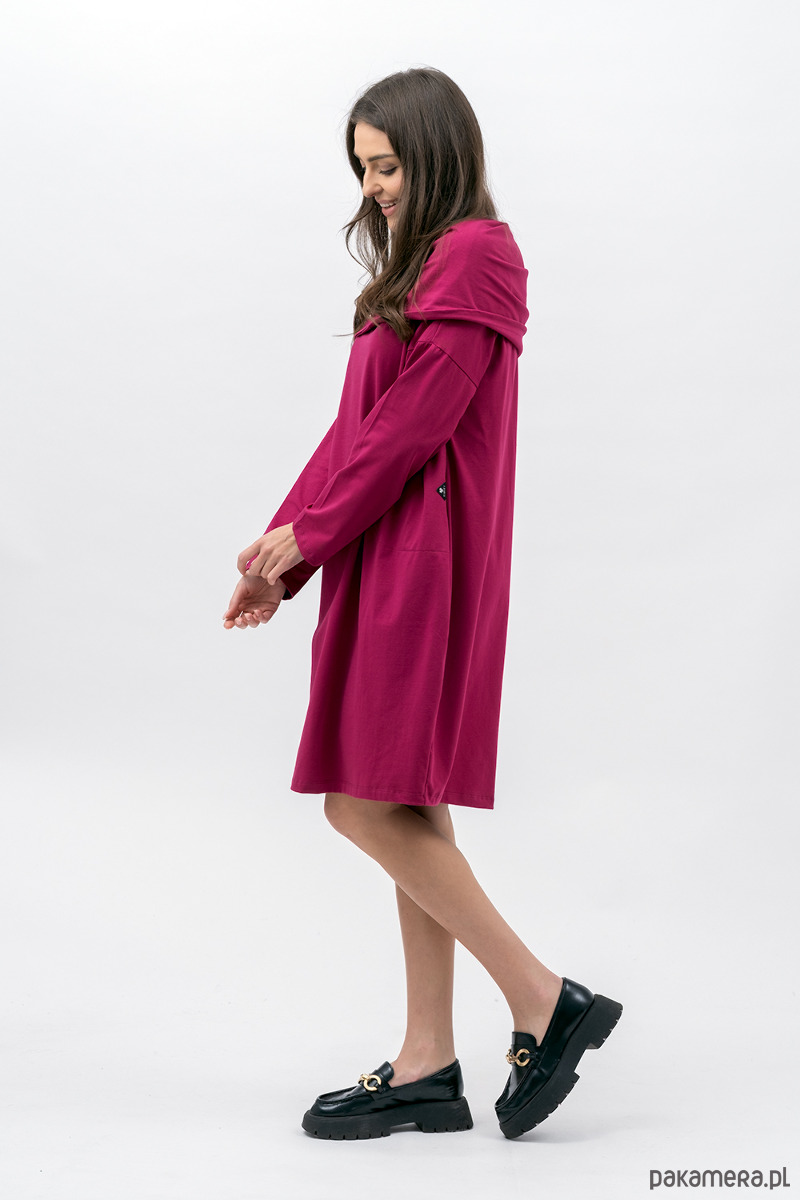 sukienki midi damskie Sukienka ,,NANA" amarant 1