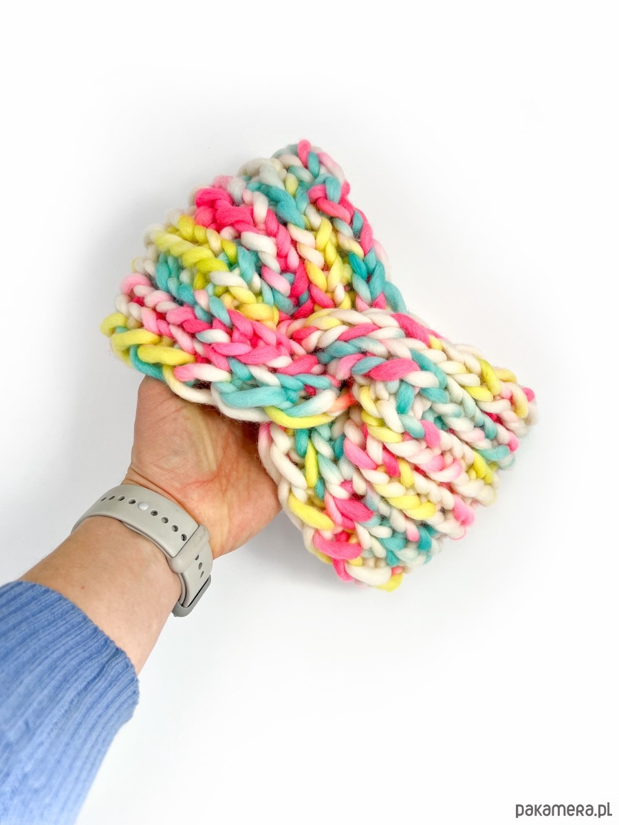 opaski do włosów Kolorowa opaska zimowa z grubej wełny neonowe kolory 1