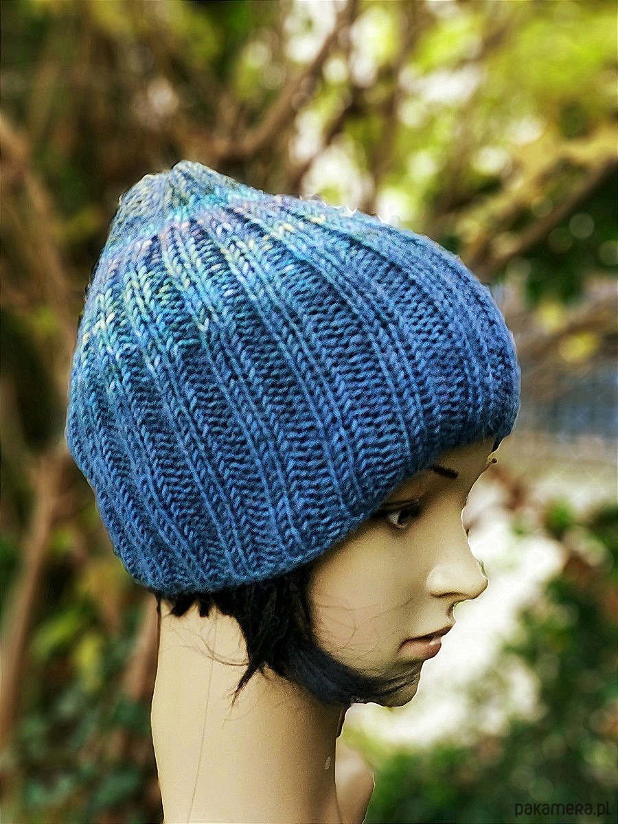 czapki damskie Ombre denim / czapka z jedwabiem 3