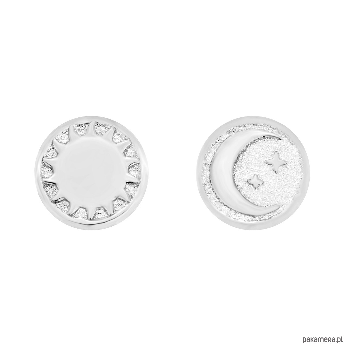 srebrne naszyjniki Srebrny obrotowy dwustronny naszyjnik z księżycem i słońcem 1