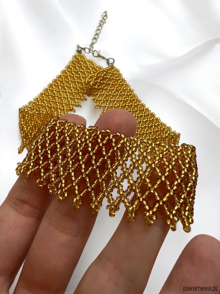 kolie Złota kolia koralikowa  2