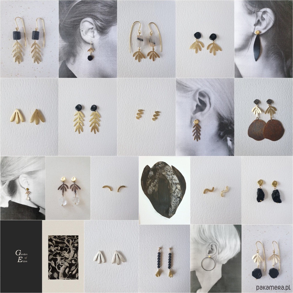 kolczyki z mosiądzu Kolczyki GARDEN OF EDEN  mosiądz, liście długie oksyda brązy 6