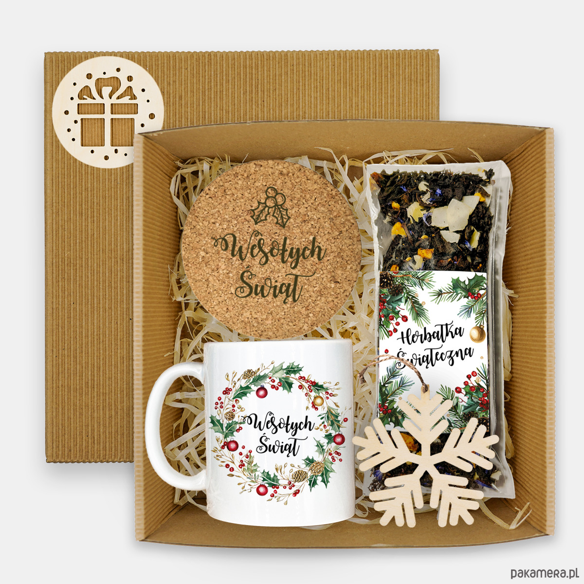 akcesoria różne Zestaw prezentowy PREZENT NA ŚWIĘTA Kubek Herbata Uniwersalny Box Świąteczny 1