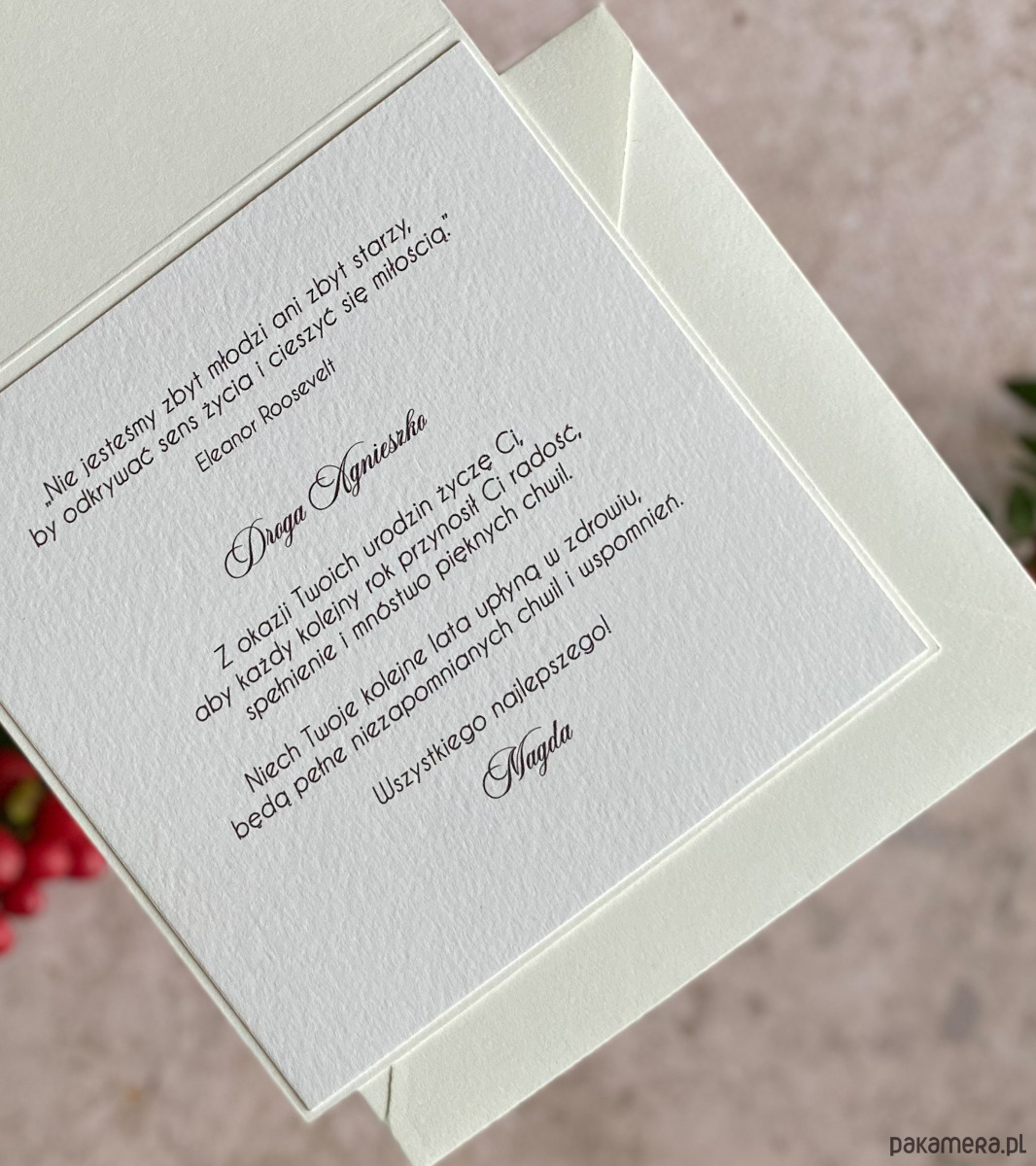 kartki scrapbooking Kartka urodzinowa z kopertą prezentową, BH 50 3