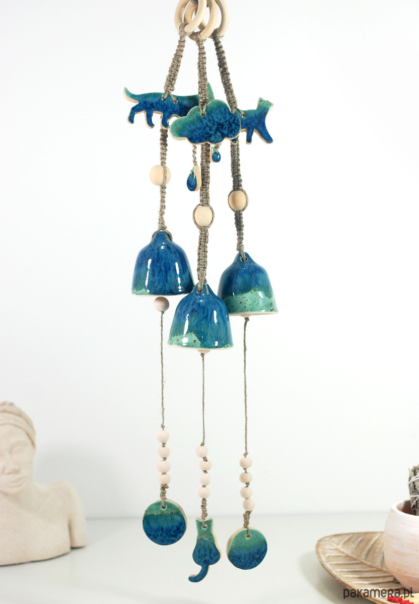 Ozdoby na ścianę Wisząca ozdoba ceramiczna do salonu lub sypialni - kocie sprawy 9