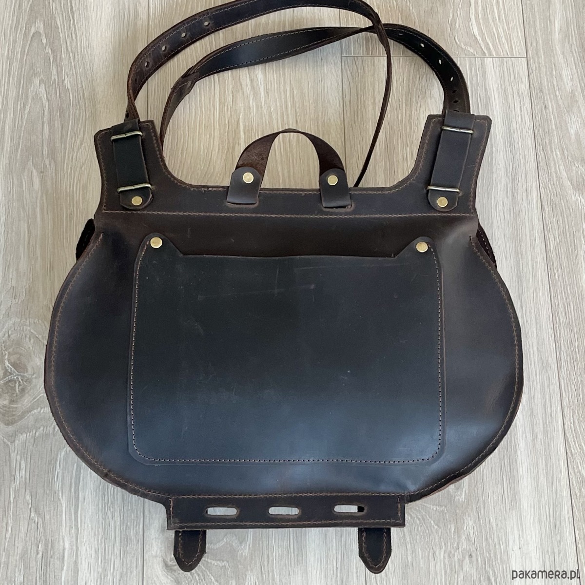 torby na ramię Duża brązowa torba ze skóry Crazy Horse Vintage. 3