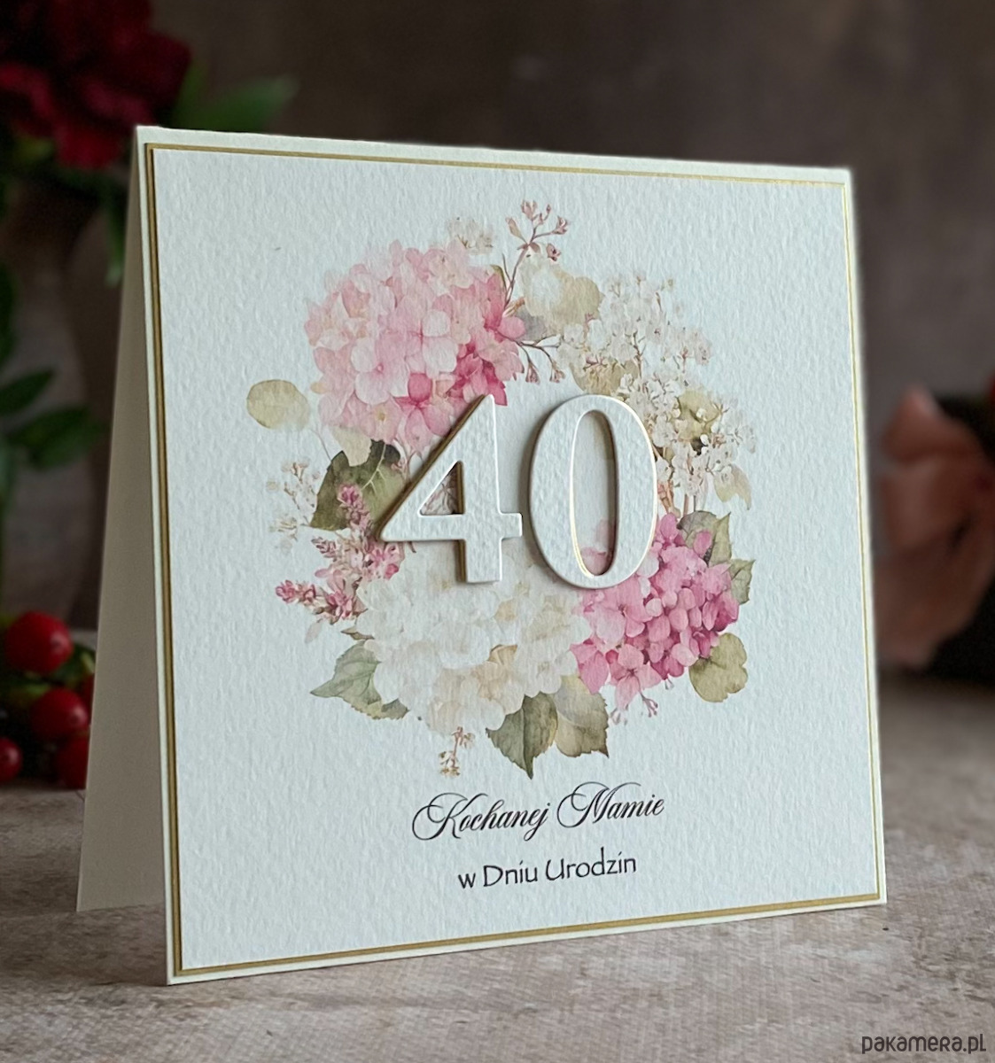 kartki scrapbooking Kartka urodzinowa z kopertą prezentową, BH 75 2