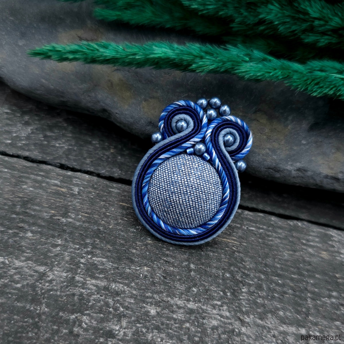 pierścionki - różne Pierścionek sutasz niebieski dżinsowy Zina regulowany 2