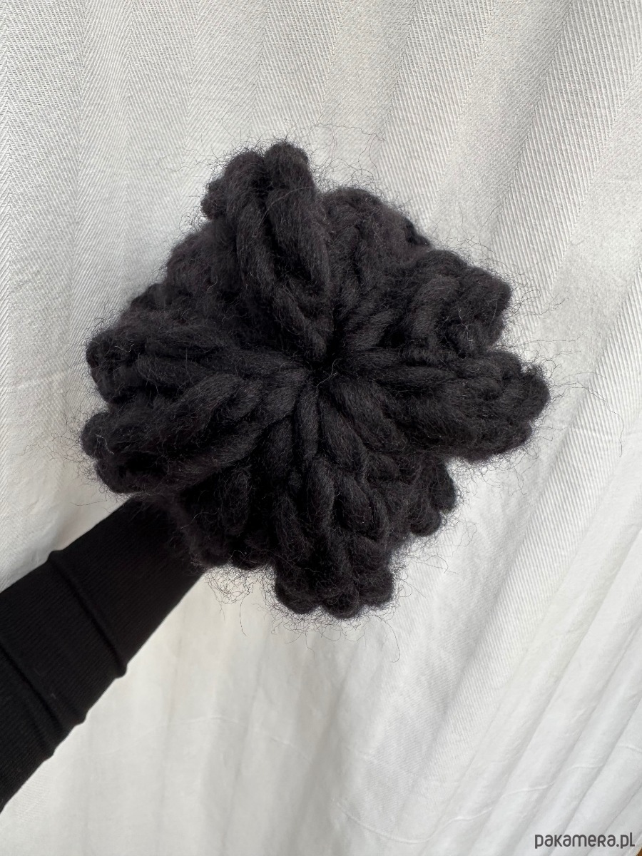 czapki damskie Gruba delikatna wełniana czapka beanie 100% wełna handmade 2