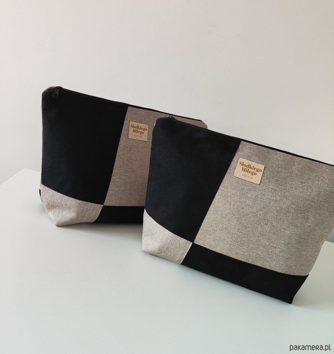 kosmetyczki Duża Kosmetyczka Patchwork F I V E - kosmetyczka z nubuku i tkanina plecionej 4