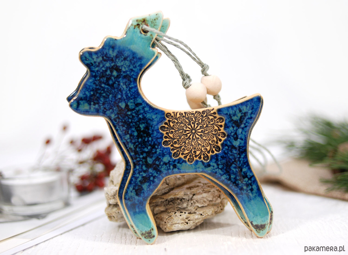 ozdoby choinkowe Duży ceramiczny renifer - ozdoba choinkowa 6