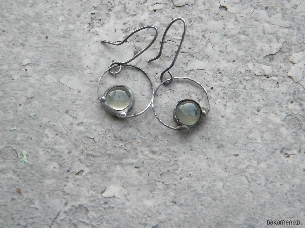 kolczyki wire wrapping Prehnit    -  kolczyki 2