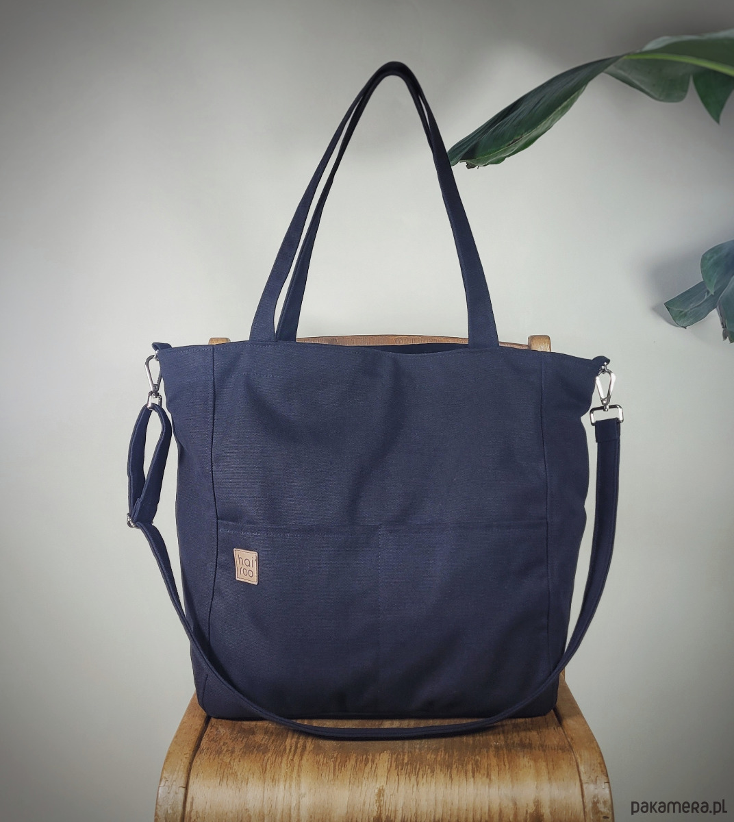 torby na ramię Lazy bag Pocket  torba czarna bawełniana vegan 2