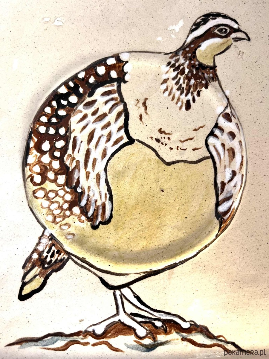 kafle i panele Ręcznie malowany kafel ceramiczny z przepiórką  1