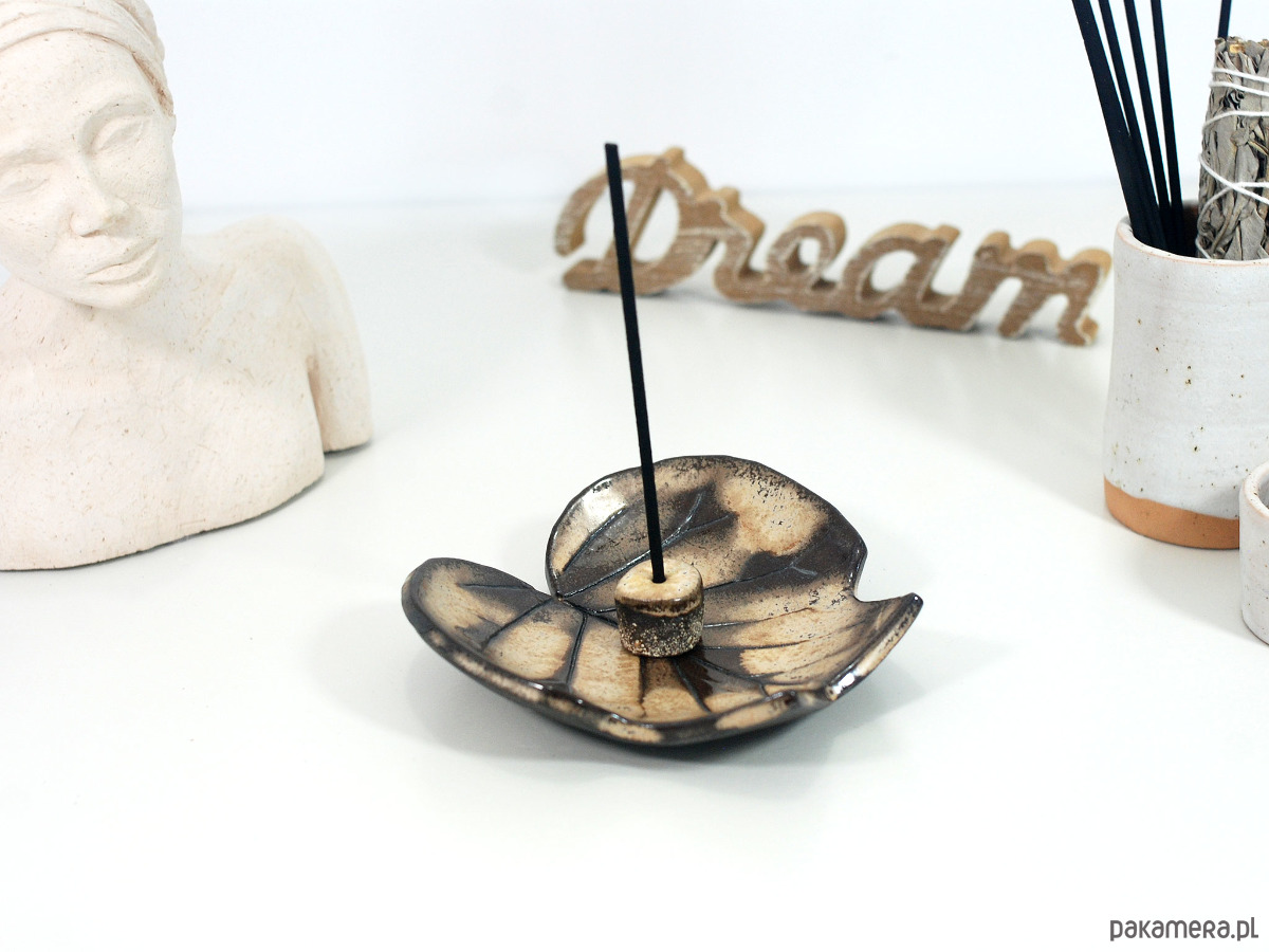 Podstawki pod kadzidełka Miseczka liść -  na kadzidło, palo santo, biżuterię, drobiazgi 2