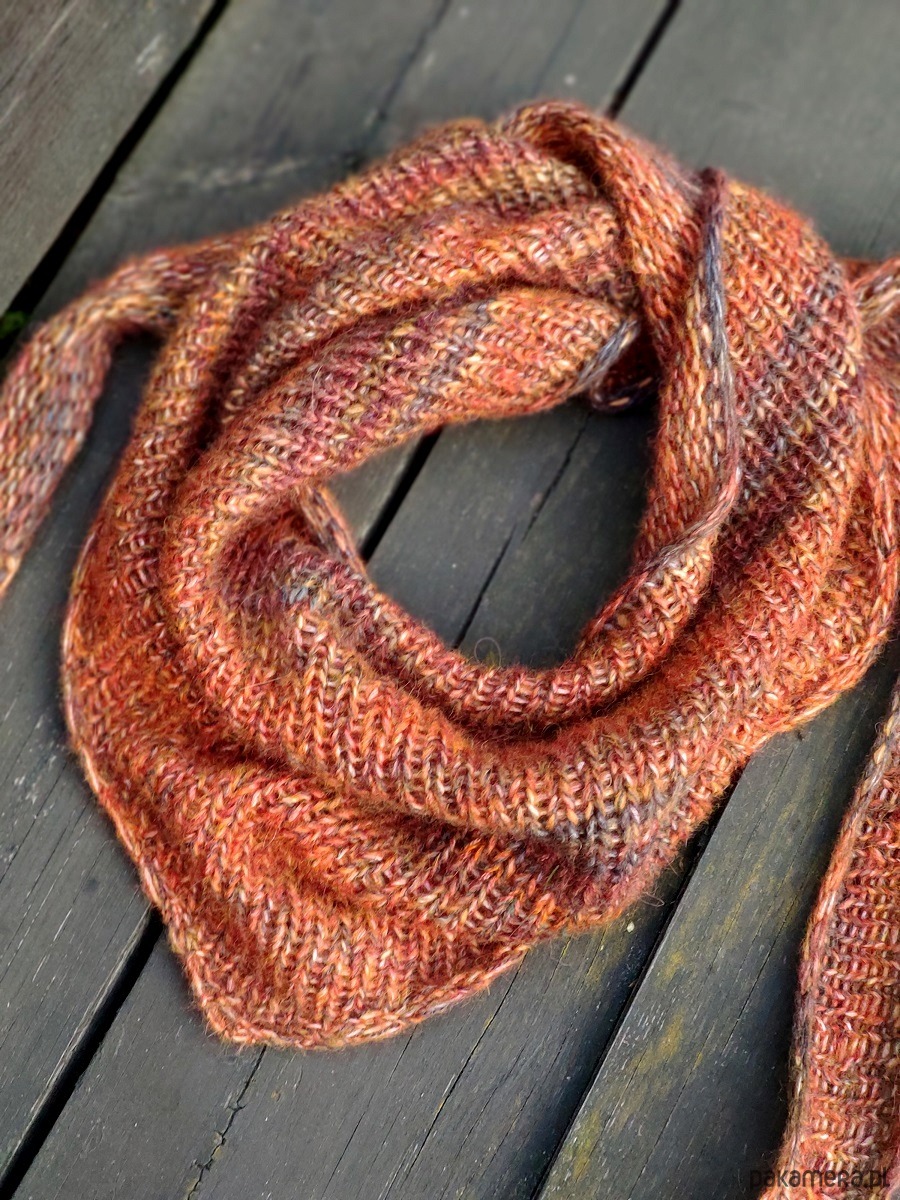 szale damskie Puchacz z pomarańczą / chustka 2