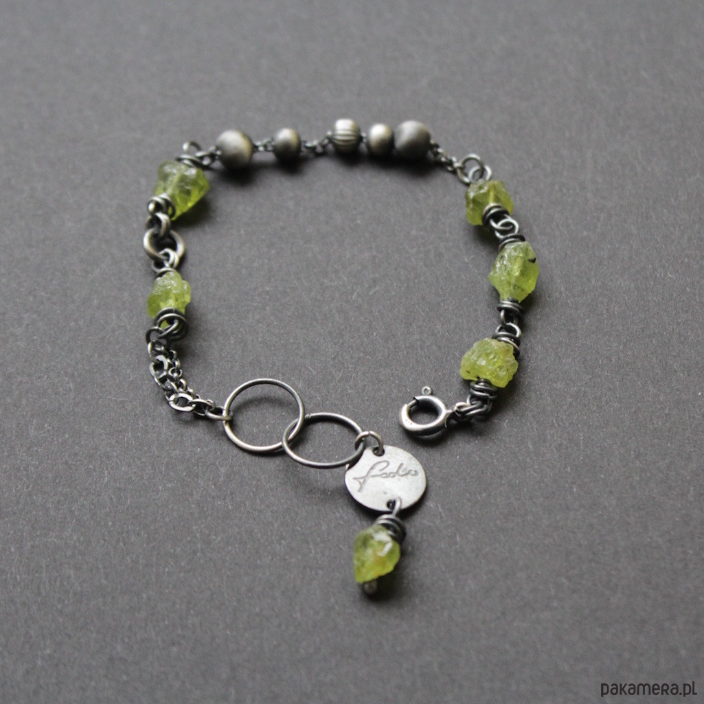 bransoletki z kamieni naturalnych Unikatowa bransoletka z oliwinami vol. I 6