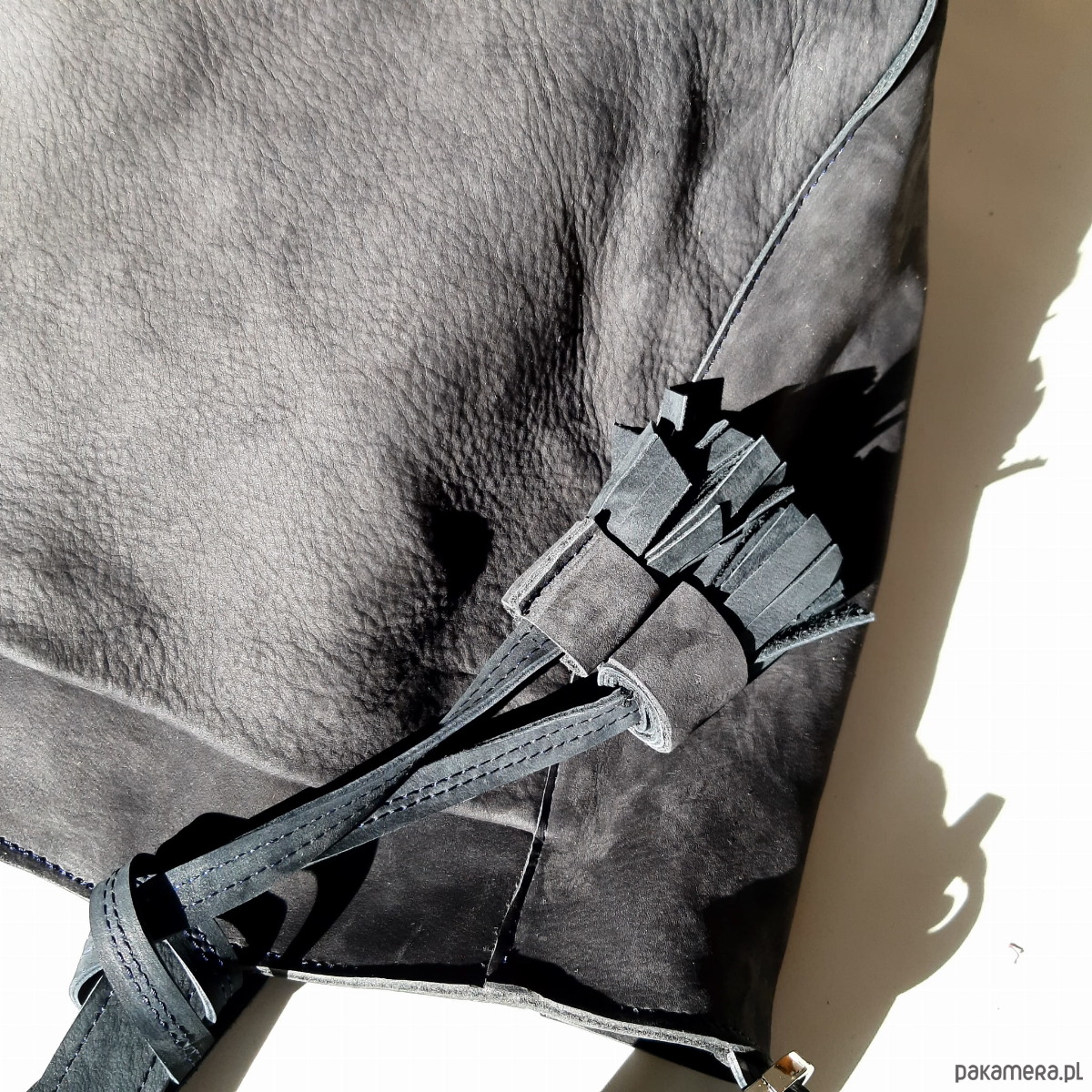 torby na ramię Grafitowa skórzana torba 2