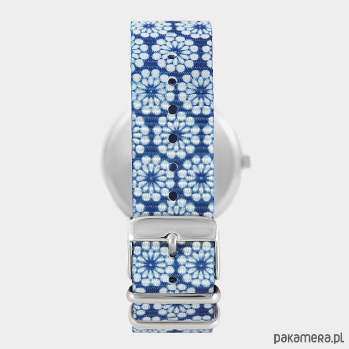 zegarki damskie Zegarek - Jeżyk - niebieski, kwiaty 1