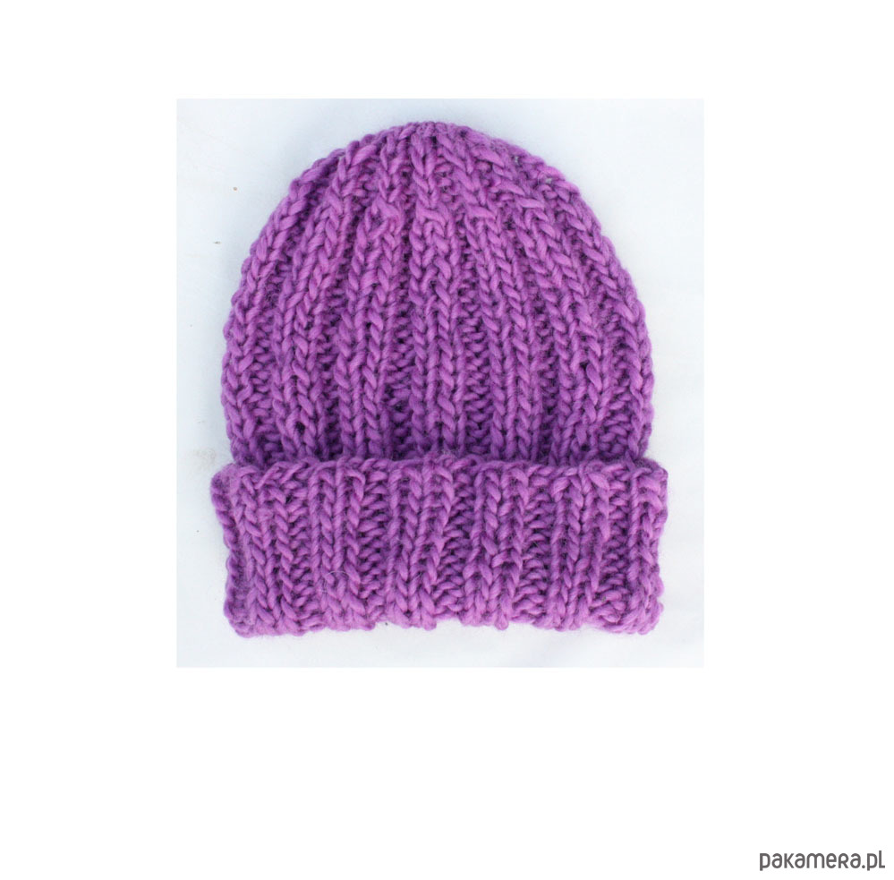 czapki damskie Czapka beanie  fiolet z wełną moher 4