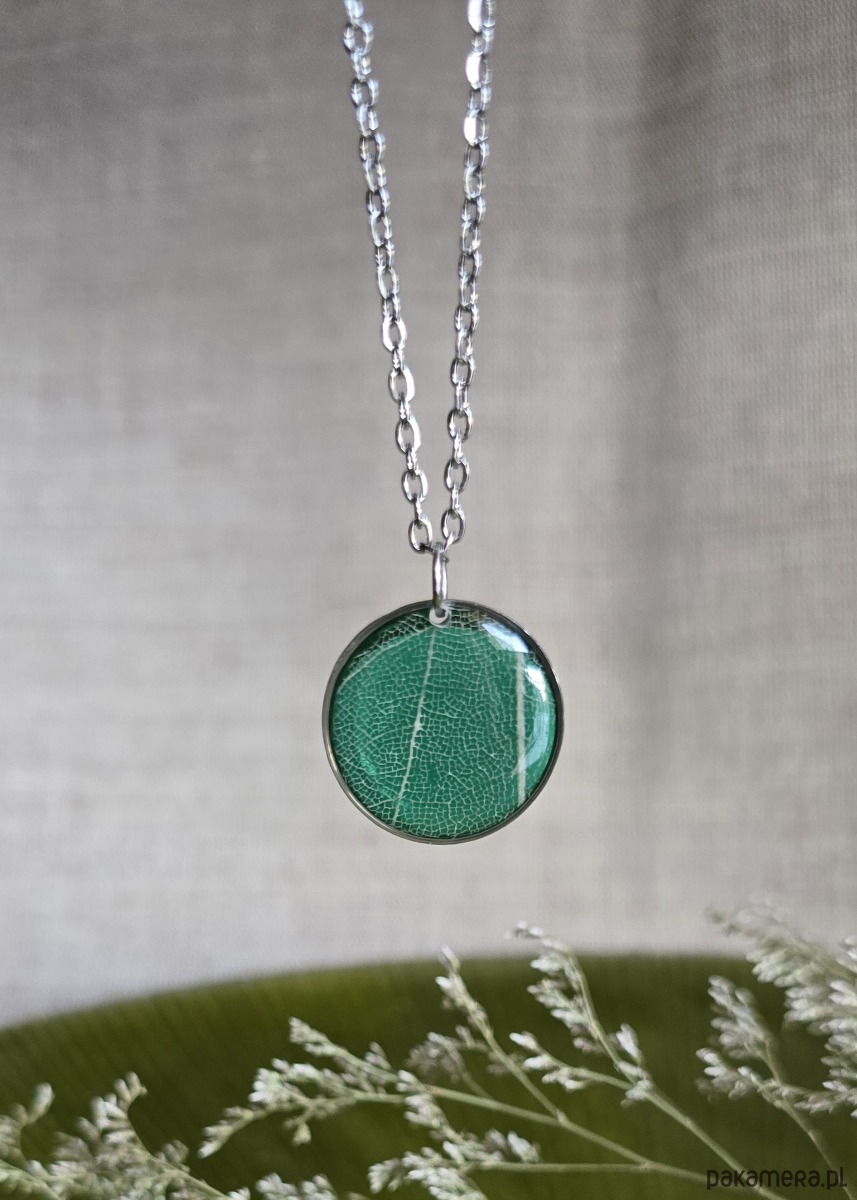 wisiory Wieczne kwiaty srebrny wisiorek prawdziwy liść listek 1