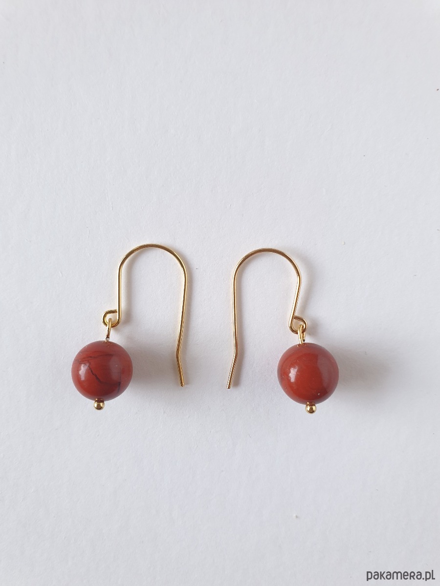 kolczyki z kamieniami Kolczyki FANABERIA  jaspis czerwony 1